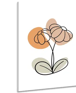Obrazy kvetov Obraz minimalistický kvet na bielom pozadí No1