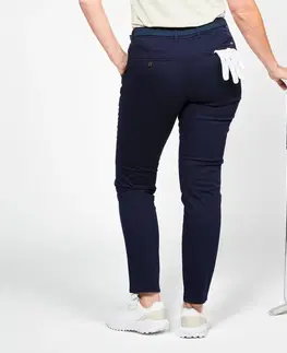 nohavice Dámske golfové bavlnené chino nohavice MW500 tmavomodrá