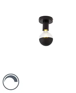 Stropne svietidla Dizajnové stropné svietidlo čierne s horným zrkadlom G95 čierne - Facil