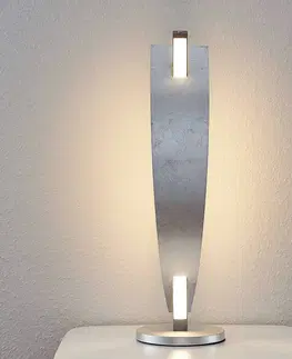 Stolové lampy Lucande Stolová LED lampa Marija elegantná strieborná