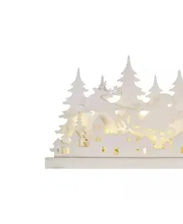 Vianočné osvetlenie  12 LED drevená dedinka, 31 cm, 2x AA, vnútorná, teplá biela (DCWW30)