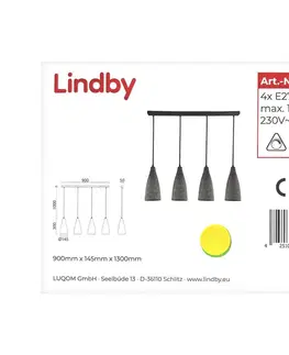 Svietidlá Lindby Lindby - Luster na lanku SANNE 4xE27/15W/230V 