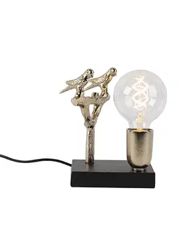 Stolove lampy Stolná lampa v štýle Art Deco čierna so zlatom 18,5 cm - Pajaro