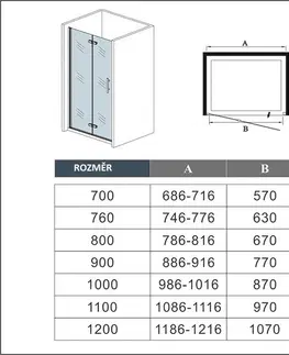 Sprchovacie kúty H K - Sprchové dvere MELODY BLACK B8 110 zalamovacie 109-112 x 195 cm SE- MELODYBLACKB8110SET