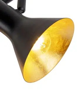 Bodove svetla Moderná bodová čierna so zlatým 4-svetlom - Magno