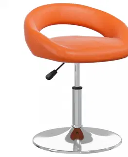 Barové stoličky Barová stolička umelá koža / kov Dekorhome Oranžová