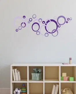 Nálepky Dekoračné nálepky na stenu fialové kruhy