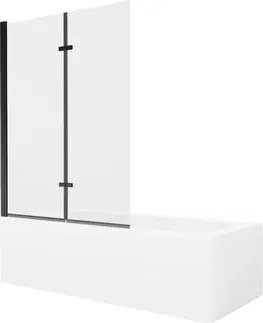 Sprchové dvere MEXEN/S - Vega obdĺžniková vaňa 160 x 70 cm s panelom + vaňová zástena 120 cm, transparent, čierna 550116070X9212027000