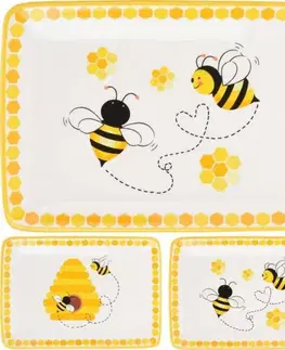 Taniere Kinekus Tanier hranatý včielky 25x17 cm mix