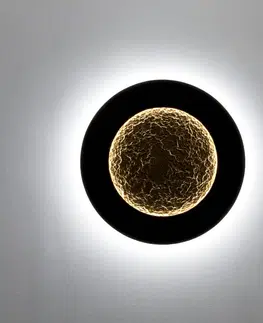 Nástenné svietidlá Holländer Nástenné svietidlo LED Luna Piena, hnedo-čierno-zlaté, Ø 80 cm