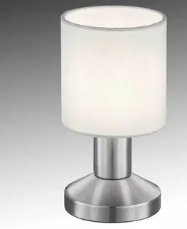 Lampy na nočný stolík Trio Lighting Textilná stolná lampa Garda s bielym tienidlom