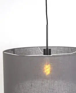 Zavesne lampy Moderná závesná lampa čierna so šedým odtieňom 50 cm - Combi 1