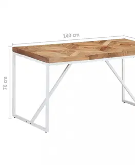 Jedálenské stoly Jedálenský stôl hnedá / biela Dekorhome 120x60x76 cm