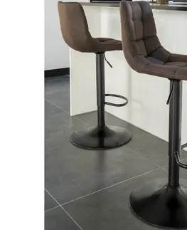 Barové stoličky Norddan Dizajnová barová stolička Dominik tmavohnedá