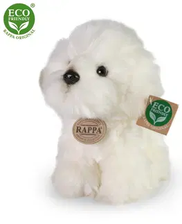 Plyšové hračky RAPPA - Plyšový pes Bišonek sediaci 18 cm ECO-FRIENDLY