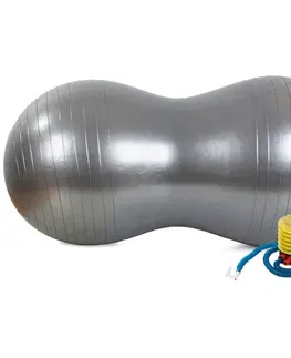 Gymnastické lopty Gymnastická lopta Peanut s pumpičkou, sivá
