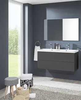 Kúpeľňový nábytok MEREO - Aira, kúpeľňová skrinka s keramickým umývadlom 61 cm, antracit CN750