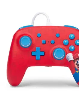 Príslušenstvo k herným konzolám Káblový ovládač PowerA Enhanced pre Nintendo Switch, Woo-Hoo! Mario NSGP0001-01