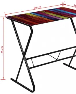 Pracovné stoly Sklenený písací stôl viacfarebný Dekorhome
