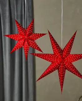 Vianočné svetelné hviezdy Markslöjd LED závesná hviezda Blink, zamatový vzhľad Ø 45cm červená