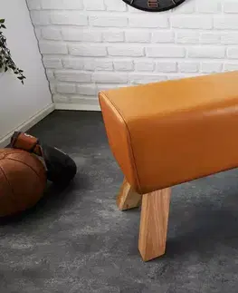Lavice do jedálne LuxD Dizajnová lavica Horse 100 cm koňaková