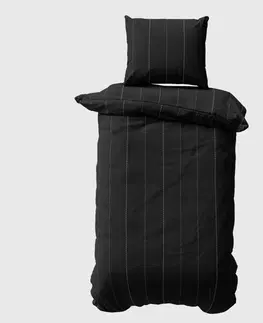 Obliečky Kvalitex Viskózové obliečky Woody Charles čierna, 140 x 200 cm, 70 x 90 cm