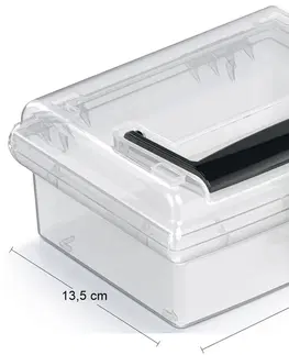 Úložné boxy NABBI NUF1L plastový úložný box priehľadná / čierna