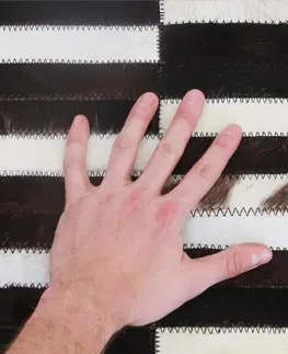 Koberce a koberčeky KONDELA Typ 6 kožený koberec 141x200 cm vzor patchwork