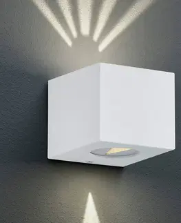 Vonkajšie nástenné svietidlá Reality Leuchten Vonkajšie nástenné LED svietidlo Cordoba biele