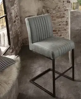 Barové stoličky LuxD Dizajnová barová stolička Boss II antik sivá