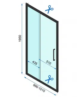 Sprchovacie kúty REA/S - Sprchový kút s posuvnými dverami Rapid Slide 100 a pevnou stenou 80 KPL-09853