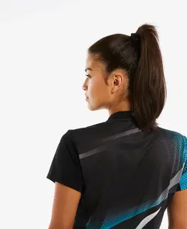 dresy Dámske tričko TTP560 na stolný tenis čierno-modré