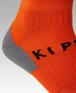 ponožky Detské vrúbkované futbalové štulpne Viralto Club oranžové