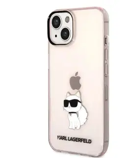 Puzdrá na mobilné telefóny Zadný kryt Karl Lagerfeld IML Choupette NFT pre Apple iPhone 14, ružová 57983112430