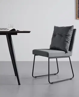 Stoličky do jedálne Stolička Zo Zamatu Bono Sivá