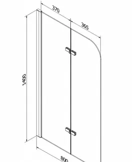 Sprchové dvere MEXEN - Felix vaňová zástena 2-wing 80x140 cm, zlato 890-080-002-50-00