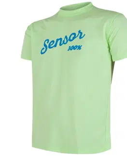 Pánske tričká Tričko krátky rukáv SENSOR Coolmax PT Logo pánske zelené