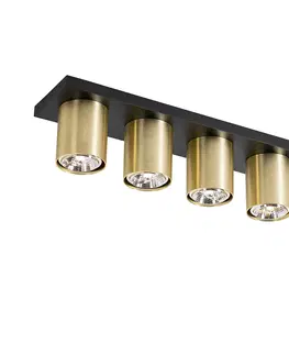Bodove svetla Moderné stropné bodové svietidlo čierne so zlatým 4-svetlom - Tubo