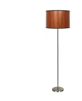 Lampy  Stojacia lampa TIMBER 1xE27/60W/230V hnedá/matný chróm 