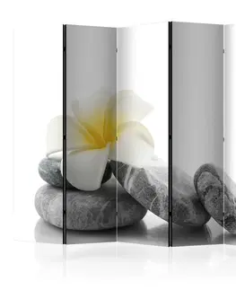 Paravány Paraván White Lotus Dekorhome 225x172 cm (5-dielny)