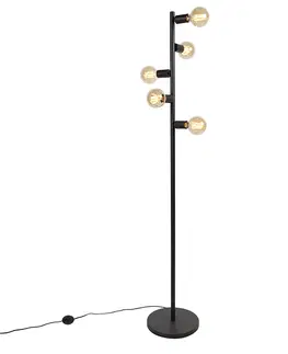 Stojace lampy Moderná stojaca lampa čierna 5-svetlá - Facil