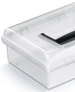 Úložné boxy NABBI NUF2L plastový úložný box priehľadná / čierna