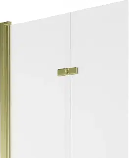 Sprchové dvere MEXEN - Castor vaňová zástena 2-krídlo 80x150 cm, dekor, zlato 892-080-002-50-30