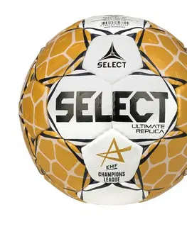 Lopty na hádzanú Hádzanárska lopta SELECT HB Ultimate replica EHF Champions League 3 - bielo-zlatá