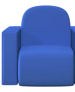 Detské stoličky a kreslá Multifunkčné detské kreslo umelá koža Dekorhome Modrá