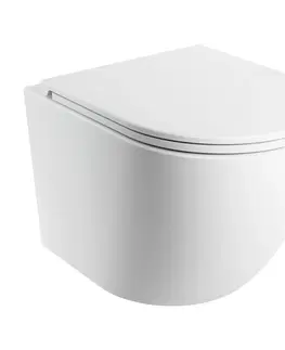 Kúpeľňa OMNIRES - OTTAWA SILENT POWER™ závesný klozet so sedadlom soft-close, 49 x 37 cm, biela matná OTTAWASPXMWBM