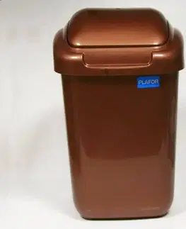 Odpadkové koše Kinekus Kôš na odpad preklápací 50 l, plastový, STANDARD, medeno - hnedý