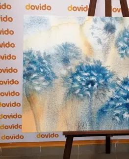 Obrazy kvetov Obraz modrá púpava v akvarelovom prevedení