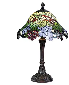 Stolové lampy Clayre&Eef Farebná stolná lampa Lotta v štýle Tiffany
