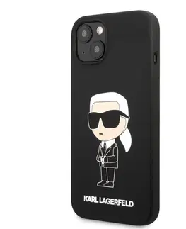 Puzdrá na mobilné telefóny Zadný kryt Karl Lagerfeld Liquid Silicone Ikonik NFT pre Apple iPhone 13, čierna 57983112367